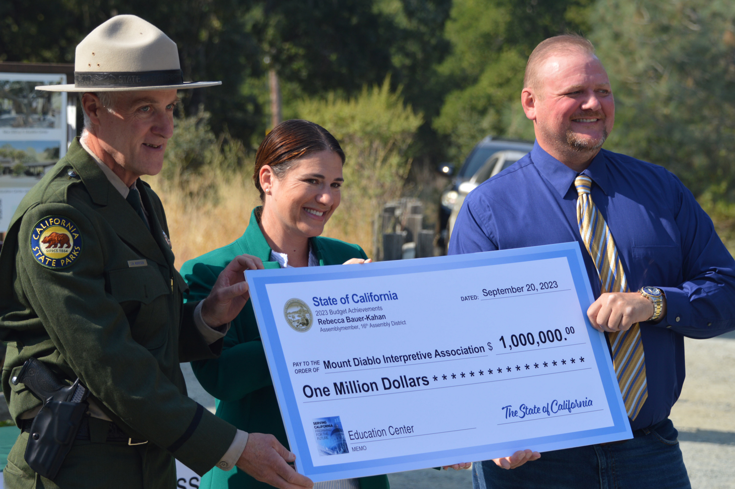 Rbk Stat State writes big check for Mount Diablo's Mitchell Canyon Education ...